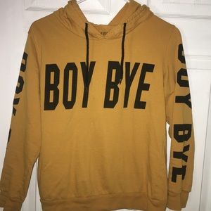 'Boy Bye' long sleeve shirt with hood medium
